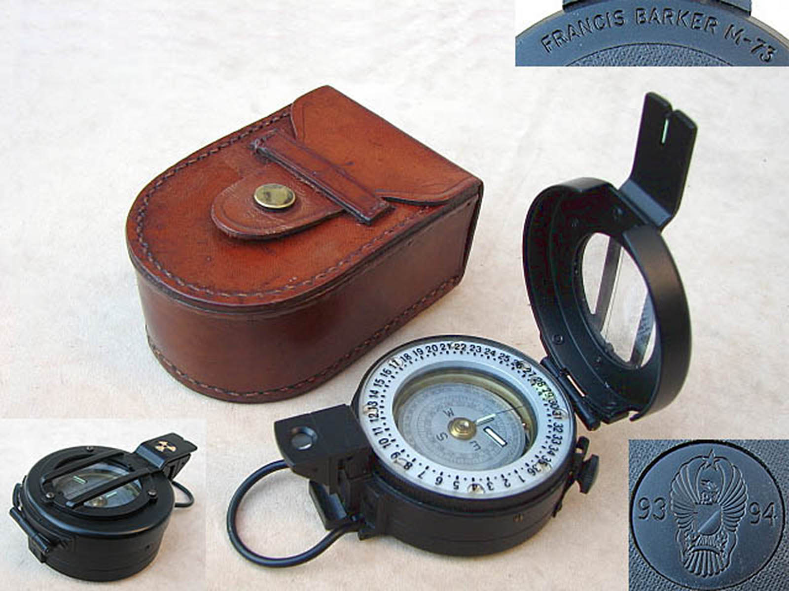 Francis Barker M-73 prismatic compass degrees version